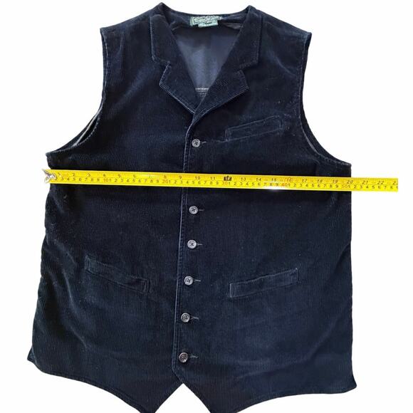 VTG 80s Ralph Lauren Country Men’s Medium Navy Button Down Corduroy Vest Chore - Picture 7 of 11